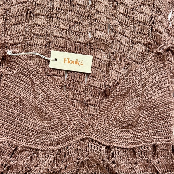 Flook the Label Maia Hand Crocheted Maxi Dress Macrame Cover Up Coco XS NWT - Picture 12 of 13